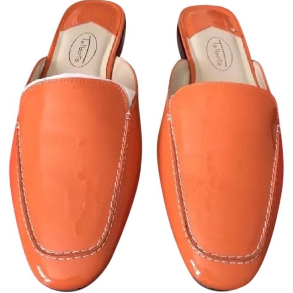 Talbots Patent Leather Orange Mules
